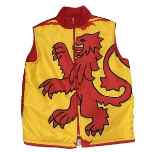 Jane Davies Boutique Scotland Rampant Lion Vest Nylon Zip Front Sharp Style Med
